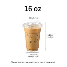 10/20/40/100 Clear Plastic Cup With Straw With Lid, Clear Drinking Cup With Lid, 16 Oz Plastic Cup, Suitable For Iced Coffee, Smoothies, Milkshakes And Any Cold Drink, Suitable For Wedding Event Parties, Outdoor Barbecues, Halloween Party, - Trong sáng - Xem 5