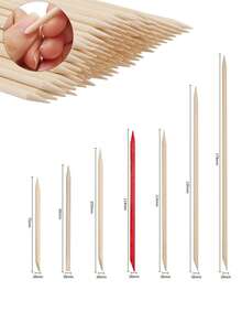 65mm/75mm/95mm/105mm/11.4mm/12.7mm/15mm/17.8mm 橙木棒，点钻美甲工具，角质层推棒，美甲美容木棒，尖头和斜头 - 杏色 - 查看 3