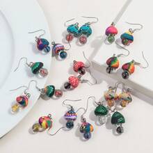 1 Pair Cute Handmade Clay Mushroom Earrings, Niche Pastoral Minimalist Design For Gift Exchange Women Fashion Jewelry Daily Wear Picnic Party All Seasons Accessories - Màu số 3 - Xem 2