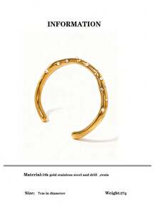 1 件复古 INS 2024 新款不锈钢金珍珠锆石手链，适合女性，日常佩戴，珠宝礼物，美国 - 彩色 - 查看 5