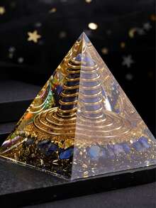 CUPIDCRYSTAL 1pc Orgone Lapis Lazuli Crystal Chakra Orgonite Pyramid, Suitable For Gifts, Office And Home Decor, Creative Gifts - A - View 7