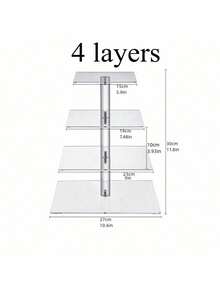 3-Tier/4-Tier Acrylic Cupcake Stand - Premium Cupcake Display Rack - Halloween Christmas Dessert Stand Party Decoration Acrylic Cupcake Tower Display (4.7 Inch Between 2 Tiers)