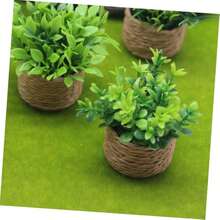 4/1pc Artificial Mini Green Potted Plant, Fake Plastic Bonsai, Suitable For Home, Office, Dining Table, Farmhouse, Garden, Bathroom Decor - Olive Green - View 5