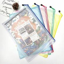 Extra Large Grid Waterproof Zipper File Bag - A3/A4/A5/A6 Transparent Student And Professional File Organizer, Perfect For Storing Paper And Materials. - Multicolor - View 10