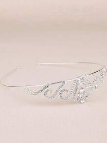 1件时尚优雅水晶皇冠发饰，适合女性日常装饰、服装搭配、约会、派对、节日礼物[皇冠形状随机] - 銀色 - 查看 3