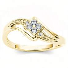 Elegant Cubic Zirconia Promise Ring - Luxury Copper Alloy Ring, Suitable For Engagement, Wedding, Anniversary And Special Occasions