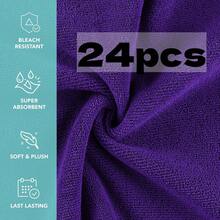 6/12/24Pack Makeup Remover Cloths, 12 X 12 Inch Makeup Towels Soft Microfiber Face Towels, Reusable Makeup Remover Cloths For All Skin Types, Gentle And Effective Facial Washing Experience