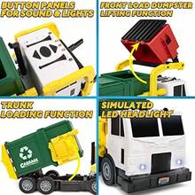 JOYIN Juego de Juguetes de Camiones de Basura con Motor de Fricción Incluye Basurero Incluye Basurero Cubos de Basura y Tarjetas de Aprendizaje para Niños - como en la foto - Ver 5