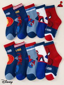 1/5/10 Pairs Marvel Spider-Man Kids Socks, Superhero Pattern, Breathable & Soft, Boys & Girls, Suitable For Everyday Wear/Party Gifts/Easter/Spring/Summer - Multicolor - View 12