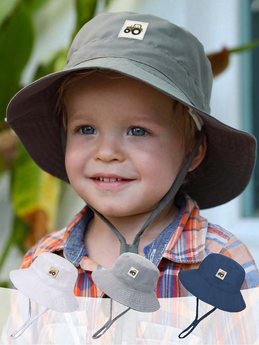 1pc Unisex Kids Summer Sun Hat, UPF 50+ Sun Protection Beach Hat - 1PC - View 1