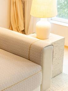 1pc Chenille Jacquard Sofa Cushion Cover, Lightweight & Luxurious, Minimalist & Fashionable Sofa Slipcover, Anti-Slip, Anti-Dust, Anti-Scratch, Protect Sofa, Suitable For All Seasons, Bedroom, Living Room And Study - Khaki - View 5