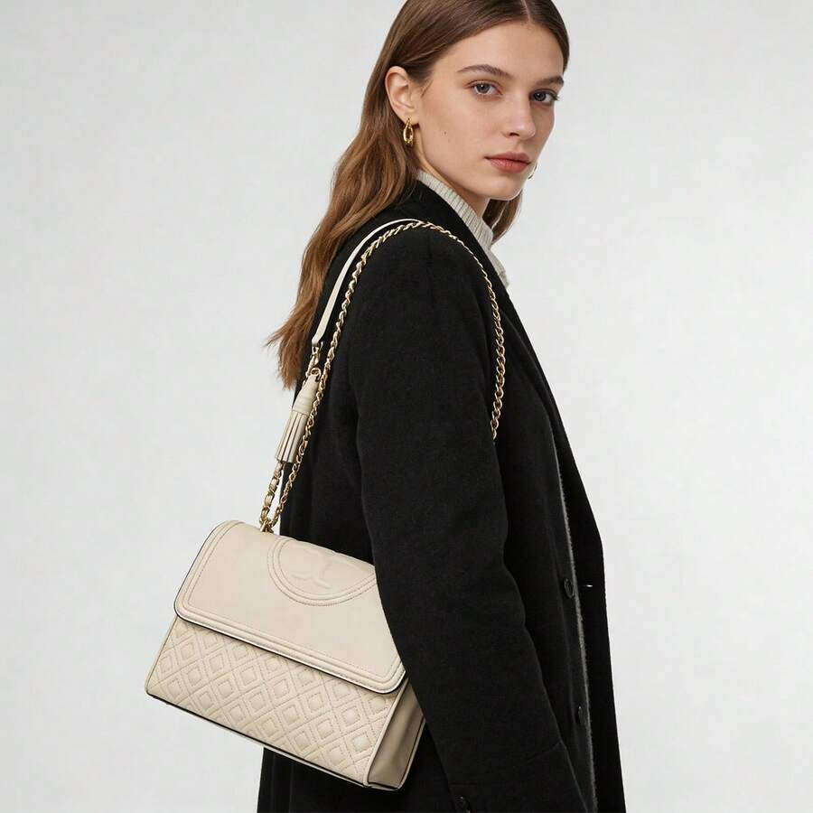 Tory Burch Flap Shoulder Bag - Beige - View 1