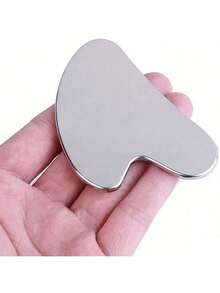 1/4件装不锈钢心形面部按摩工具，便携式肌肉放松按摩板，不锈钢面部刮痧工具，面部按摩工具，柔软耐用的金属刮痧工具，用于减轻面部和身体肿胀，美容刮痧工具，适用于身体、眼部和颈部按摩，母亲节礼物，减压，柔软蓬松 - 彩色 - 查看 3