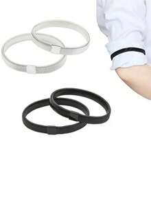 男女通用弹力袖口带，防滑金属袖扣，耐用免洗臂带，男女皆宜，派对及节日用品 - 彩色 - 查看 6