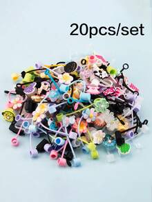 20个/套 10毫米/0.4英寸硅胶吸管套，适用于30/40盎司带把手的保温杯 | 粉色吸管套和硅胶靴，适用于40盎司/30盎司/20盎司保温杯 | 保温杯保护套套装 | 淡粉色保温杯装饰 - 彩色 - 查看 12