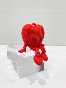 3D Printed Movable Joint Heart-Shaped Desktop Decor, Suitable For Christmas, Easter, Valentine's Day And Other Holidays, Also Can Be Used As Keychain Pendant, Gift Accessory, Party Favor, Small Decoration, Decorative Pendant, Filled With Fantastical Theme, Durable, Made Of PVC Material, Ideal Choice For Desktop Decor, Keychain Accessory, Collectors, And Event Planners - Multicolor - View 9