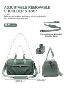Women's Fitness Bag With Wet Compartment, Fashionable Men's Travel Bag, Large Capacity Travel Bag With Multiple Compartments And Shoe Compartment - 杏色 - 查看 3
