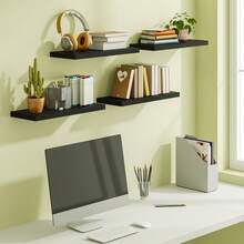 Tomnk Floating Shelves For Bathroom, 4/8pcs 15.8 Inch Wall Mounted Rustic Wood Shelves For Bathroom Storage, Bathroom Decor Back To School - Multicolor - View 11