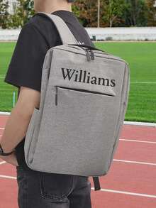 Customized Backpack, Computer Bag With USB Charging Port, Travel Laptop Storage Backpack, Durable Large Capacity Business Backpack, Waterproof Oxford Cloth Computer Backpack, Casual Business Work Backpack, Outdoor Travel Student Backpack, Suitable For Freshman, Sophomore, Back To School, Postman Essential