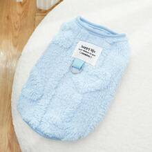 1pc LANGXINGCS Pet Clothes, Warm Fluffy Dog Clothes For Winter, Leash Ring Cute Heart Cat/Dog Vest, Pet Supplies Suitable For Medium & Small Cats And Dogs - Khaki - View 27