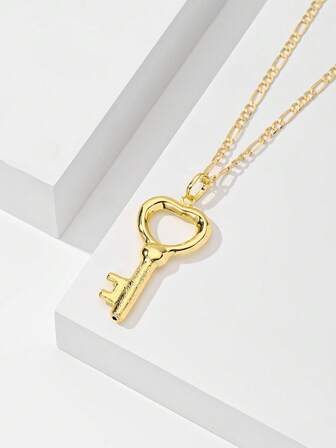 שרשרת תליון מפתח אוצר נחושת וינטג' אחת, מהדורה מוגבלת בסגנון היפ הופ, מתאימה כמתנה לחג המולד, חג ההודיה, ליל כל הקדושים, יום האם, יום האהבה, חברים, סעודת הקודש, לבוש יומיומי, תפילה