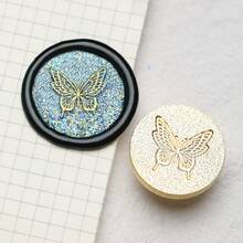 1 Stück 30mm Vintage europäischer Stil Blumen Fensterrahmen, Blume, Schmetterling flach geschnitzter massiver Messing Siegelstempel, geeignet zum Dekorieren von Umschlägen, Hochzeitseinladungen, Geburtstagseinladungen, Weinverpackungen, Briefpost, Weihnachtsgeschenke - 30MM - Übersicht 22