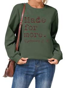 2026 Valentine Outfits For Women Bible Style: Women's Crew Neck Casual Sweatshirt, Letter Print, Simple Loose And Comfortable Valentine's Day - Màu Xám nhạt - Xem 6