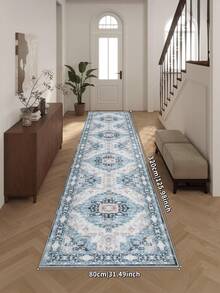 1PC Pastel Green Rugs,Bohemian Style, Crystal Velvet Jelly Base Runner Rug,800gsm, Non-Slip Backing, Area Rug, Mat For Living Room, Carpet For Bedroom, Machine Washable Low-Pile, Kitchen Hallway Dining Office, All-Season - Pastel Green - View 5