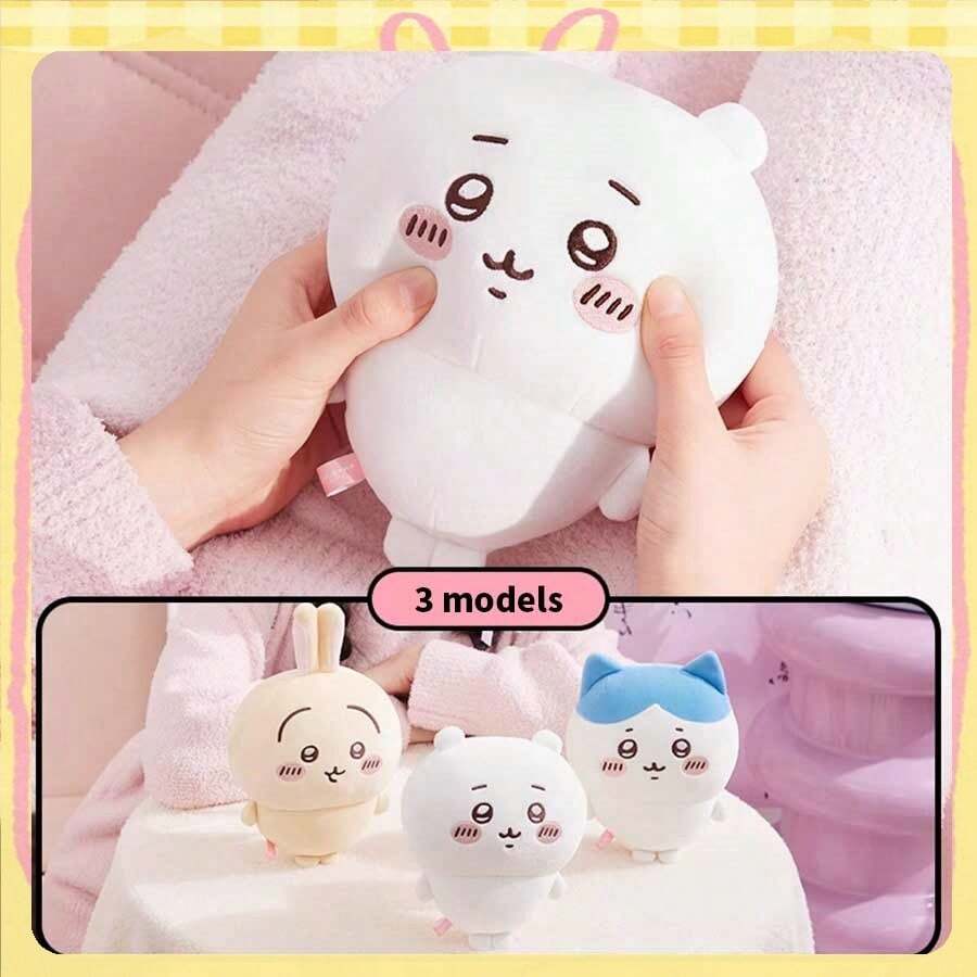 Miniso 1 pieza Muñeco de peluche de conejo de la serie Qianchuan, cara de conejo linda con expresión bordada, material suave y esponjoso, decoración de escritorio/accesorio de mochila/regalo del Día de San Valentín - Multicolor - Ver 1