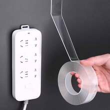 Ruban adhésif double face transparent nano puissant - Colle amovible sans résidu, auto-adhésif sur les murs, le métal, le plastique, le bois - Polyvalent, convient pour la maison, la voiture, le bureau, les affiches, les panneaux, les carreaux, etc. - Multicolore - Voir 7