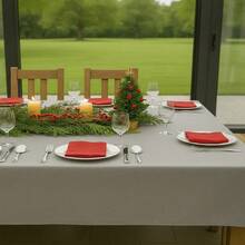 Oxford Slub Tablecloth, 5 Meters, Plain, For Events And Decoration - 灰色 - 查看 3