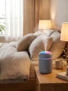 1pc 7-Color Light Minimalist Humidifier, 300ml/USB Powered, Home/Bedroom/Bathroom Air Purifier, Low Noise Mist Diffuser - Multicolor - View 5