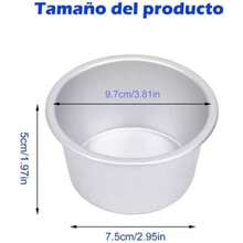 10Pcs Molde Pastelero Redondo para Repostería Aluminio Perfecto para Hacer Mini Pasteles de Gasa,9.7cm*7.5cm*5cm,Mini brownies,Tartas,Quiches,Pan para uno o para niños(default) - Multicolor - Ver 4