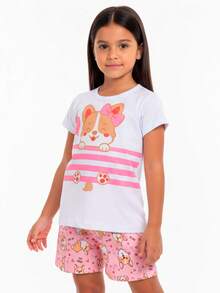 Choose Your Girls' Summer Short-Sleeve Outfit Set In Cotton, Sizes 2 To 10 L03 - C5229 - Xem 2
