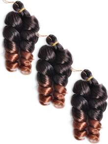 1件/3件装 12英寸 合成耐热卷发接发，黑色、棕色、巧克力色、锈棕色、金色、酒红色等多种颜色可选，螺旋时尚卷发，蓬松波浪，钩针编织接发，高温蓬松波浪卷发编织接发，适合女性日常、节日、派对、圣诞节、音乐节、狂欢节、新年等场合，可作礼物，二手编织接发。 - 彩色 - 查看 17