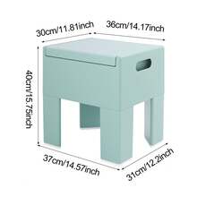 Ce banc à chaussures d'entrée offre un grand espace de rangement, des étagères amovibles et se décline en trois coloris : corail, vert menthe et blé. Il comprend également des aides à l'habillage pour les personnes âgées et les enfants. - Vert menthe - Voir 2