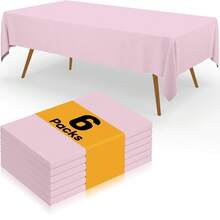 Bộ 6 khăn trải bàn màu pastel. Đây là những khăn trải bàn hình chữ nhật bằng nhựa dùng một lần, thích hợp cho các sự kiện ngoài trời, lễ hội, trang trí tiệc kem, cũng như để bài trí phòng ăn trong lễ tốt nghiệp, đám cưới, dã ngoại và các dịp khác. - Nhiều màu - Xem 10