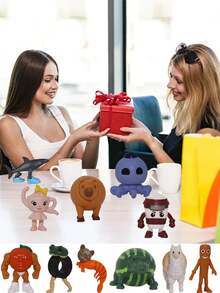 24件套意大利Brainrot可动人偶套装，包含Tralalero Tralala、Tung Tung Tung Sahur、Brainrot鲨鱼表情、猴子和其他主题动物人偶，礼品 - 彩色 - 查看 11