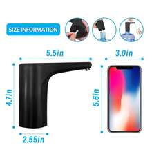 Somall 2-Pack Portable Water Dispenser Pump - USB Rechargeable Electric Pump For 2-5 Gallon Bottles, Fast & Quiet, For Home, Camping, Office - màu đen - Xem 5