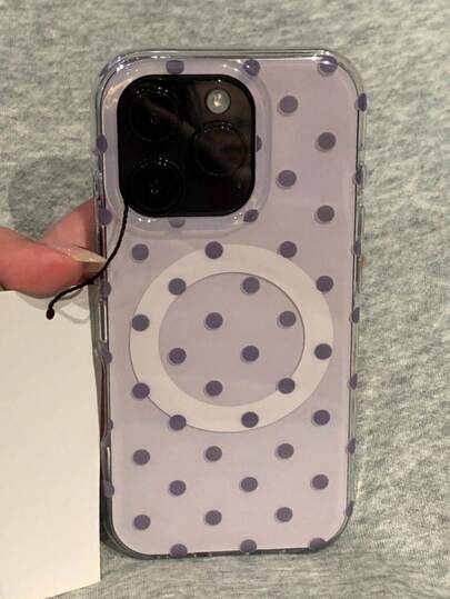 Minimalist Polka Dot Soft Magnetic Wireless Charging Phone Case, Compatible With IPhone 17 Pro Max, 17 Pro, 17 Air, 17, 16, 15, 14, 13, 12, 11 Pro Max, Candy Color Jelly Protective Shock-Proof Frame