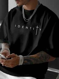 เสื้อยืดแขนสั้นพิมพ์ลายเรียบง่ายสำหรับผู้ชาย, สวมใส่สบายและระบายอากาศได้ดี, แฟชั่นสำหรับใส่ในฤดูร้อน