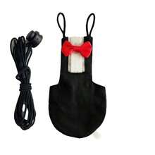 2 piezas Traje de vuelo con pañal para pájaros Pantalones protectores con pañal para loros con corbata de moño + correa - Negro - Ver 5