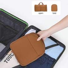 Foldable Travel Duffel Bag, Lightweight Luggage Bag With Shoes Compartment, Waterproof Multi-Partition Bag,Weekender Overnight Bag For Men & Women,Multi-Pockets Solid Color Baggage Bag,Dry Wet Separation Bag - 棕色 - 查看 5
