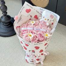 Sanrio Bouquet Floral Arrangement, Hello Kitty Cute Cartoon Plush Bouquet, Hello Kitty Artificial Rose Doll, Home Wedding Decor, Valentine's Day Gift, Kuromi Bouquet Valentine's Day, Graduation Birthday Gift, Cinnamoroll Cute Birthday Gift For Friends - Multicolor - View 5
