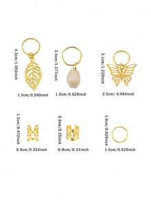 50pcs Gold Butterfly Hair Clips, Shell Braided Hair Accessories, Metal Woven Claw Hair Clips, Suitable For Women And Girls, Hair Claws, Hair Clips, Hair Accessories, Head Accessories - Multicolor - View 6