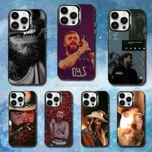 Singer P-Post M-Malone Hot Phone For  14,17,13,12,11,16,15,Mini,Pro,SE,XS,MAX,Black Matte Silicone Cover Case.Holiday Phone Accessories. - z1 - 查看 1