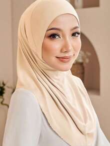 1pc Jersey Viscose High Elasticity Dual-Layer Round Edge Design Hijab Cap, Suitable For Muslim Women Daily Wear,Beach,Holiday - Multicolor - View 11