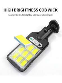 1/2 chiếc đèn năng lượng mặt trời ngoài trời, đèn LED gắn tường, chống nước IP65, đèn năng lượng mặt trời 108 COB với cảm biến chuyển động, 3 chế độ chiếu sáng, lý tưởng cho sân vườn, tường nhà, hiên nhà và lối đi. - màu đen - Xem 6