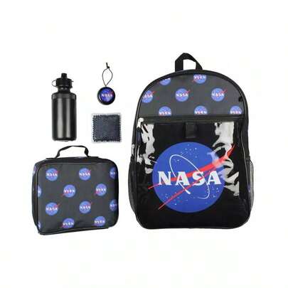 NASA Meatball Logo Backpack Lunch Bag Water Bottle Squishy Toy Ice Pack 5 PC Mega Set |  | Women Fashion Backpacks
