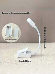 1pc Black/White Clip-On Book Light, Eye-Caring Reading Lamp, 3 Color Temperatures, Dimmable, Mini Portable Clip-On Reading Light (Battery Not Included), Book Light, Reading Lamp, Fun Gift, Gift For Book Lovers, Book Accessories, Bedroom Light - Mini Book Clip Light - View 10